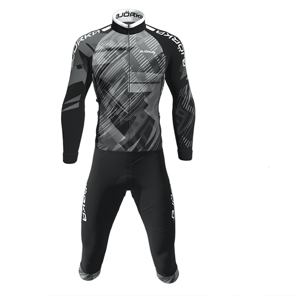 Cycling Bib Shorts - Primavera/outono bjorka ciclismo manga longa camisa